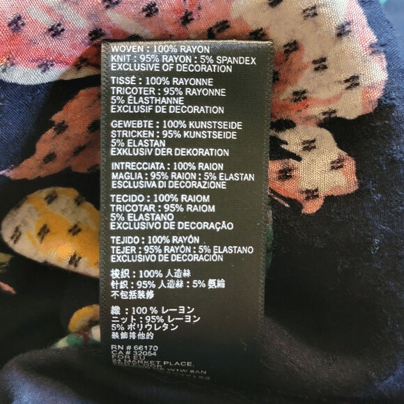 Anthropologie Dakota Embroidered Floral Square Neck Top Bell Sleeve Blue Boho M - Picture 14 of 16